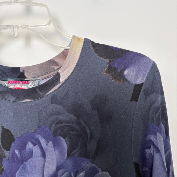 Johnny Was Grey Peony Long Sleeve Floral Dress - Picture 3 of 11